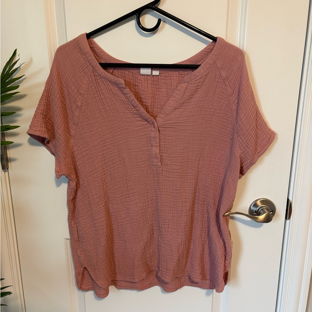 GAP Dusty Rose Textured Blouse